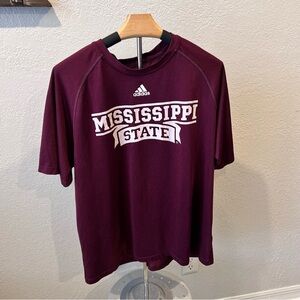 Adidas Mississippi State Bulldogs Climalite Tee L Maroon NCAA